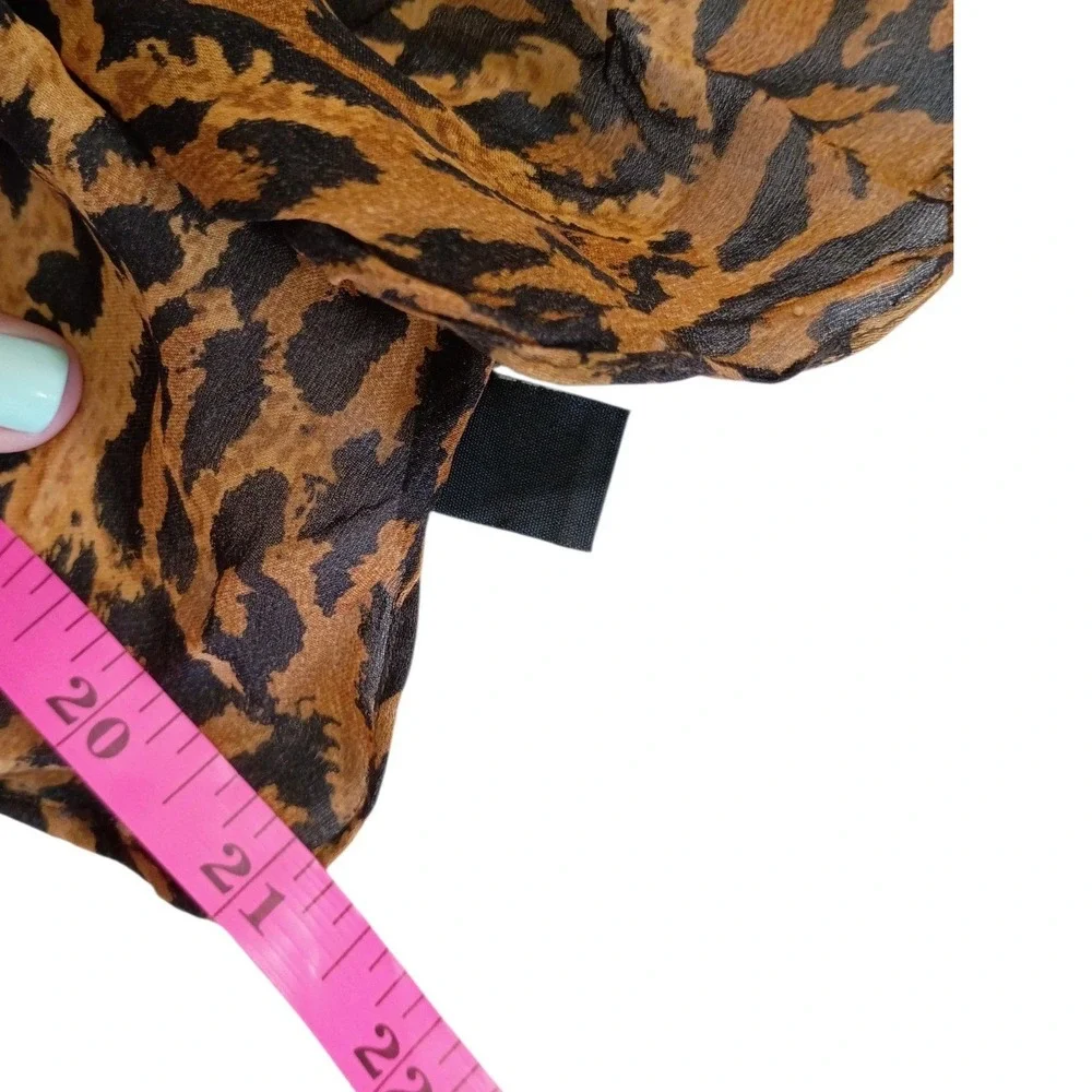 Nick and Nora Vintage Leopard Print Silk Scarf Square Neckerchief Made in USA